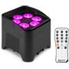 Beamz BBP96S Uplight Par Led WDMX IRC 6Led x12w RGBAW-UV batteria e wireless DMX