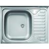 Mabel srl MABEL Lavello Cucina 1 Vasca con Gocciolatoio Lavabo da Appoggio Lavandino Cucina Acciaio Inox 201 Finitura Spazzolata Facile da Pulire Lavabo Cucina Profondità Vasca 15 cm - L 60 cm x P 50 cm
