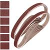 sourcing map Nastri abrasivi in ossido di alluminio, grana 40/60/80/120/150/240, 13 mm x 457 mm, 20 pezzi per lavorazione del legno, lucidatura dei metalli, affilacoltelli
