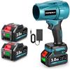 Yofidra Soffiatore A Batteria, Soffiatore Spiratore A Batteria da 576 km/h, Soffiatore con 2 x 3,0 Ah Batterie, 28,000 RPM, Soffiatore Elettrico per Bolle di Foglie, Auto, Foglie, Neve, Polvere