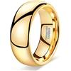 Zakk Anello da uomo e da donna Anello di fidanzamento in carburo di tungsteno lucido in oro giallo Anelli nuziali 2mm 4mm 6mm 8mm (8mm,55 (17.5))