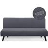 AOUHMN Copridivano Senza Braccioli, Copridivano 2-3 Posti Elasticizzato Impermeabile Universale Spandex Cotone Antigraffio Gatto e Lavabile Protezione per Mobili per Divano Pieghevole,Grigio scuro,190×210cm