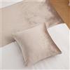 LEEMQCYA Runner da Letto Beige in Velluto a Tinta Unita, per Letto Super King Size, Protezione per Letto Super King Size, Decorazione per la casa dell'hotel (1 Federa per Cuscino 45 x 45 cm)
