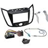 G.M.Production MASCHERINA KIT ISO NAVIGATORE RADIO MONITOR Doppio 2 Din Ford C-Max NERO LUCIDO