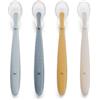 Jane Jané Cucchiaio Svezzamento, 4 Pcs,Cucchiaino Silicone per Bambini, Manico Lungo e Punta Morbida, Senza BPA, Lavabili in Lavastoviglie, Colore Tropic