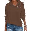 Cuptacc Maglia Termica Donna Mezza Zip Scollo a V Felpe Senza Cappuccio Maniche Lunghe Casual Classico Sweatshirt Bianco, Small S 36