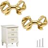 Redeam A/A Redeam - Pomelli in ottone spesso a forma di fiocco, per armadietti, cassetti, credenze, maniglie perfette per mobili, accessori per mobili, 2 pezzi, oro