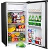 Upstreman Frigorifero Piccolo Con Freezer 91L, Silenzioso, Termostato Regolabile, Scomparto per Verdure, Mini Frigo da Camera, Dormitorio, Ufficio, Acciacio Inox -BR321