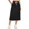 Kate Kasin Donna Contrasto Colore Bodycon Gonna Midi Elastico Cordino Vita Tasche laterali Spacco Schiena Casual Stretchy Gonna a Matita, bianco, M