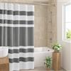 Madison Park Spa - Tenda da doccia in tessuto goffrato a righe per bagno, con gestione dell'umidità Scotchgard 3M, qualità spa, moderna, standard, 182,9 x 182,9 cm, colore: antracite