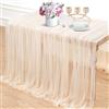 LuoluoHouse Tovaglia color champagne perla: runner da tavola per matrimoni, 3 m, tessuto in tulle per feste, addio al nubilato, matrimonio, arco, velo, pizzo, runner da tavola, decorazioni, 152 x 305