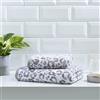Fusion Bagno - Asciugamano 100% cotone jacquard stampa animalier, 50 x 90 cm, grigio