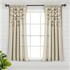 Lush Decor Tenda da finestra con nappe Boho Pom (pannello singolo), 160 cm di lunghezza x 132 cm di larghezza, lino scuro
