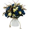 NAWEIDA Fiori artificiali con vaso, composizioni floreali finte per decorazione da tavolo, centrotavola per sala da pranzo, blu navy