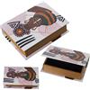 DRW Set di 3 scatole di libri in legno MDF e tela poliestere con donne africane 30 x 24 x 8 cm, 24 x 18 x 6 cm e 18 x 12 x 4 cm