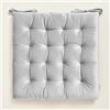 ROOM99 Nova - Cuscino per sedia, 40 x 40 cm, con nastri, per interni ed esterni, in velluto, colore grigio chiaro
