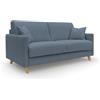 Divani.Store DIVANI STORE - Divano Letto Matrimoniale 200 cm in tessuto impermeabile - EDGAR Materasso 160x197 cm - Artigianale - Blu