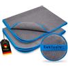 Exklusiv Chemie® 2X Panno in cialda Q5 320 GSM + Spugna per lucidare a mano | Pulizia del parabrezza senza striature | Panno in microfibra per vetri | Assorbente e senza lanugine | 50 x 40 cm