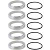 VGOL 5 pezzi Anelli di Base per Rubinetto Lavabo con Guarnizione Copertura Rubinetto ABS per Rubinetti Lavabo OD 51,7mm ID 39,2mm Altezza 7,6mm, Cromato