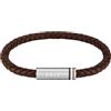 BOSS Jewelry Braccialetto da uomo Collezione ARES SINGLE con Pelle Marrone e Chiusura in Acciaio Inossidabile - 1580623, taglia unica