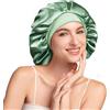 Umisleep Cuffia Seta Capelli Notte 22 Momme con Fodera in 100% Seta di gelso - Doppio Strato, Taglia Grande per Capelli Lunghi o Ricci, Fascia Elastica Regolabile, Morbida e Protettiva, Verde