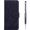 Grandoin Cover per LG K50 / Q60, Custodia Protettiva Caso Libro Pelle PU con Portafoglio Goffratura Tigre Cover in con Chiusura Magnetica + TPU Silicone Posteriore per for LG K50 / Q60(Black)
