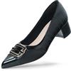 Hawkwell Scarpe basse ortopediche da donna con tacco basso e alluce, Nero , 37 EU