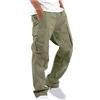Generic Pantaloni Pantaloni per Uomo Estate Autunno Cargo Allenamento Yoga Pieghe Gamba Dritta Base Gamba Lunga Pantaloni Pantaloni Uomo 2025, T-848 Army Verde Lime, XXXXXL