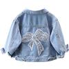 L SERVER Giacca da bambino in jeans da ragazza con ricami Giacca in jeans casual outdoor Cappotto di jeans per primavera e autunno, Blu Denim D, 10-11 Anni