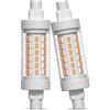 Lamptobe Lampadine LED 10W 78mm R7S, Dimmerabile Bianco Caldo 3000K LED Lineare Equivalente Lampadina Alogena J78 R7s Proiettore a Doppia Estremità Nessun Sfarfallio, AC 220V-240V(2-Pezzi)
