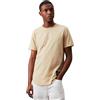 Calvin Klein Jeans Men's Badge Turn UP Sleeve S/S T-Shirt, Pale Khaki, XS