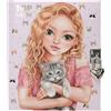 Depesche 13569 TOPModel Kitty and Doggy - Diario con chiusura a cuore e chiave, libro in viola, con motivo a modello, motivo a gatto e 192 pagine a righe