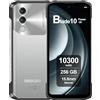DOOGEE Blade10 Power Rugged Smartphone, 10300mAh, 24GB RAM + 256GB ROM, Display 6.6 Pollici HD+ 90Hz, AI Camera 50MP, Octa-Core, Android 14, Dual SIM, NFC, Unlock, 2024 - Argento