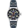 AVI-8 Orologio da polso uomo 43 mm Dambuster Chadwick Meca al quarzo con cinturino in pelle AV-4113, blu cobalto, Bracciale
