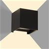 MULANDI 4.5W Applique da Parete interno Esterno 850LM 4000K Aplique LED Integrado Exterior/Interior Pared, Aluminio Negro IP65 Fascio Luminoso Regolabile 180°, para Jardín, Terraza y Entrada