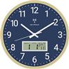 Foxtop Orologio da parete radio digitale e analogico, 30 cm, con display LCD, orologio radio digitale con temperatura, data, giorno della settimana, orologio da cucina silenzioso per soggiorno, cucina