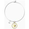 KIDULT - Bracciale rigido donna con ciondolo tondo e cuore