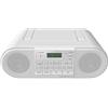 Panasonic RX-D552 Radio DAB+, Bluetooth, Lettore Cd, Design Vintage, 20W, USB, Telecomando Incluso, Portatile, Sound Booster, Bianco