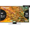 Samsung Smart TV 55 QE55Q80DAUXZT QLED 4K, Upscaling AI 4K, Processore NQ4 AI Gen2, Motion Xcelerator 120Hz, Quantum Matrix, Direct Full Array, DVBT-2, Q-Symphony & OTS Lite, Eclipse Silver, 2024