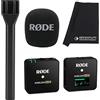 RØDE Rode Wireless GO II - Microfono singolo, sistema wireless + adattatore palmare Interview GO + panno in microfibra Keepdrum