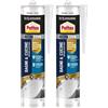 Pattex Bagni&Cucine 3x Protection, Sigillante bianco Tripla Protezione per prevenire la muffa, Silicone resistente all'acqua, Silicone antimuffa in cartuccia, 1x300ml (Confezione da 2)