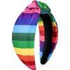 Vokone Fascia per capelli annodata in tessuto arcobaleno - Fascia per capelli Pride per feste in maschera