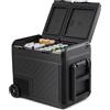 DARTMOOR 45L Frigorifero Portatile 12V 220V per Auto con Doppia Zona Frigo Congelatore e Ruote, DC 12/24V e AC 100-240V, Frigo Portatile Elettrico per Viaggio, Picnic, Campeggi, da -22°C a 20°C