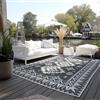 Elle Decoration Tappeto reversibile per interni ed esterni, resistente alle intemperie e all'acqua, moderno motivo geometrico, a rombi, per esterni, per giardino, balcone, terrazza, soggiorno, nero,