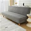 SUIOKPO Copridivano Elasticizzato A 3 Posti Copridivano Senza Braccioli Rimovibile Universale Copridivano Futon Jacquard Tinta Unita per Soggiorno Lavabile,Dark Grey
