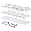 MAKKIORI Kit Scolapiatti | Griglia piatti e bicchieri con Vaschetta Raccogligoccie per Pensili Cucina | Acciaio cromo | Kit con Staffe (86 cm per pensile 90)