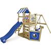 Wickey Gioco da giardino WICKEY SeaFlyer con altalena e scivolo blu, struttura da esterno per bambini con sabbiera, scaletta e accessori da gioco