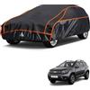 kayme Telo Copriauto Antigrandine, Adatto per Auto a Dacia/Renault Duster (2010-2024), Kayme Copertura Auto Antigrandine Impermeabile E Resistente Anti UV Antipolvere Vento, con strisce riflettenti - Nero.