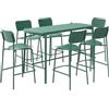 JonesHouseDeco Tavolo Alto da bar Set di Tavolo e Sgabelli da Bar Tavolo da Colazione con Set di 6 Sgabelli Tavolo Bar con Sgabelli Verde Sgabelli Snack Penisola Cucina con Sgabelli