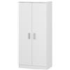 Inbagno Scarpiera in Legno biancoi H 180 cm con 2 Ante e Ripiani Regolabili in Altezza, Mobile Multiuso e salvaspazio